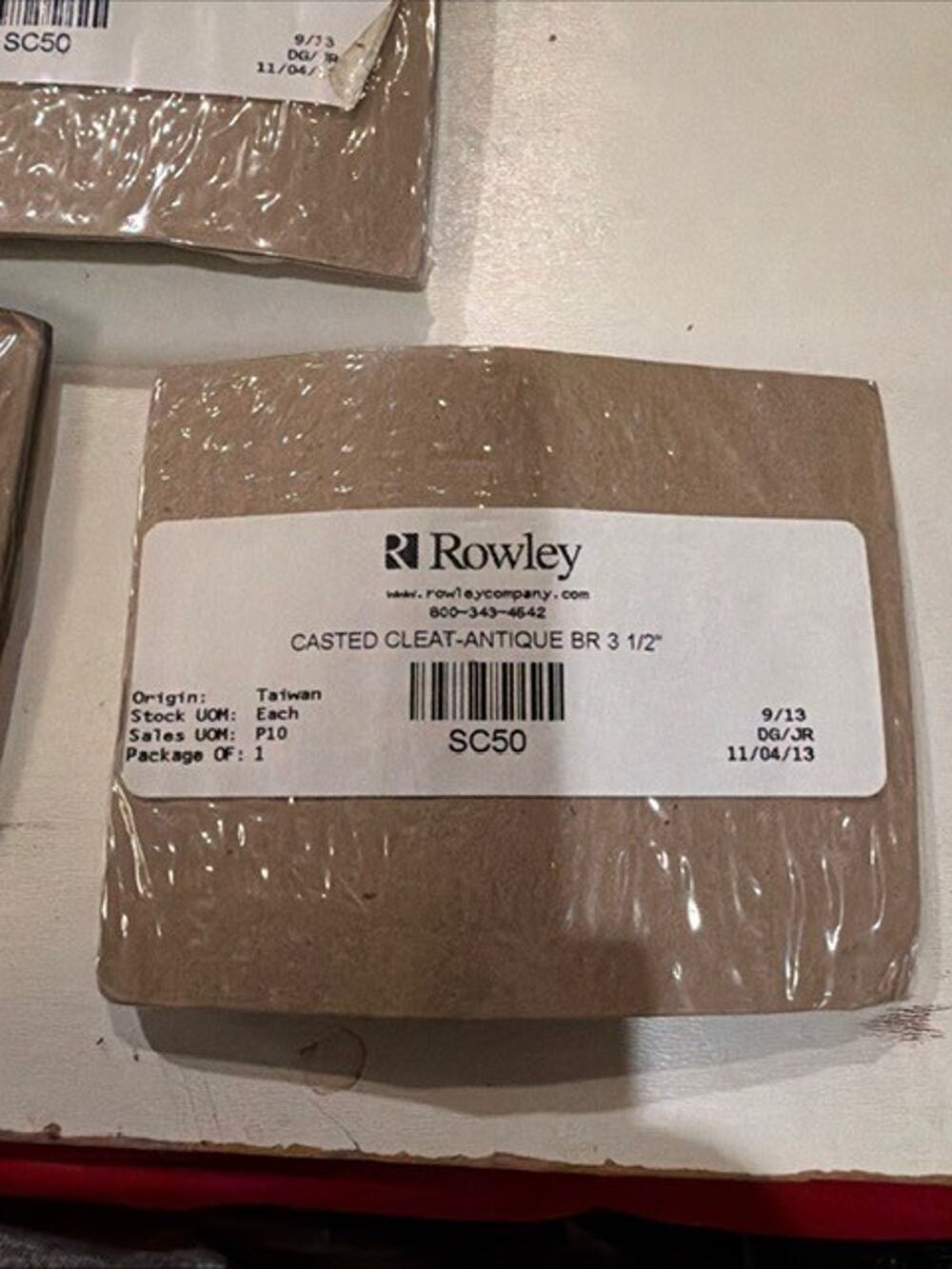 3 Packages (28) Rowley Casted Cleat Antique BR 3 1/2"